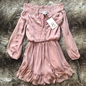 Sabo skirt blush off shoulder dress